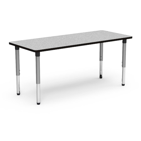 Virco 72 in. W, 30 in. L, 24-32 in. H, Grey Nebula Top / Black Edge 503072ADJ